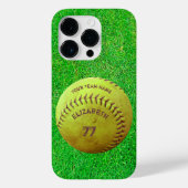 Softball Dirty Name Team Number Ball Case-Mate iPhone Case (Achterkant)