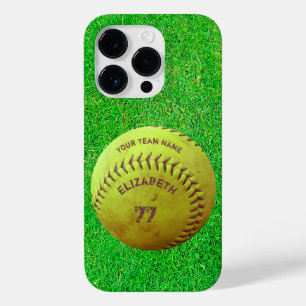 Softball Dirty Name Team Number Ball Case-Mate iPhone 14 Pro Hoesje