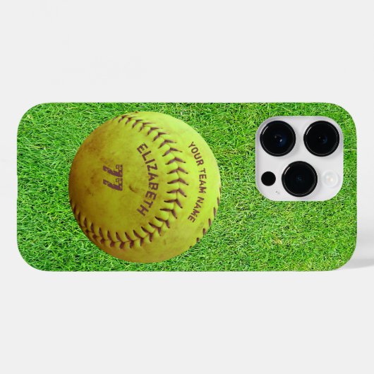Softball Dirty Name Team Number Ball Case-Mate iPhone Case (Achterkant (horizontaal))