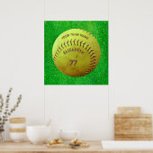 Softball Dirty Name Team Number Ball Poster (Keuken)
