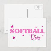 Softball Diva Briefkaart (Voorkant / Achterkant)