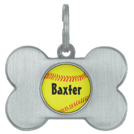 Softball Dog Doggie Label Huisdieren Naamplaatje