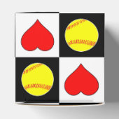 Softball-doos met Softball & Hearts Bedankdoosjes (Bovenkant)