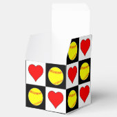 Softball-doos met Softball & Hearts Bedankdoosjes (Geopend)