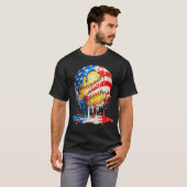 Softball Drip Ijs American Flag 4 juli T-shirt (Voorkant volledig)