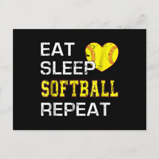 Softball Eat Sleep Softball Herhalen Briefkaart