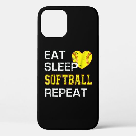 Softball Eat Sleep Softball Herhalen Case-Mate iPhone Case (Achterkant)