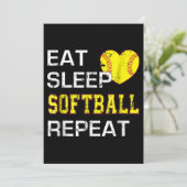 Softball Eat Sleep Softball Herhalen Kaart (Staand voorkant)
