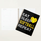 Softball Eat Sleep Softball Herhalen Planner (Display)