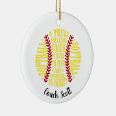 Softball een echt geweldige coach is moeilijk te v keramisch ornament (Rechts)