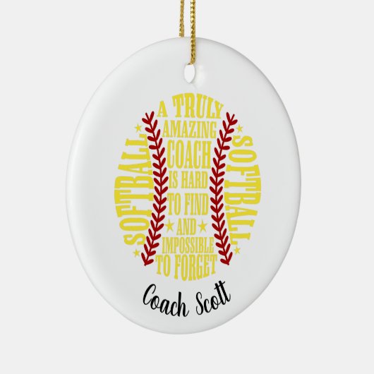Softball een echt geweldige coach is moeilijk te v keramisch ornament (Rechts)