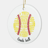 Softball een echt geweldige coach is moeilijk te v keramisch ornament (Links)