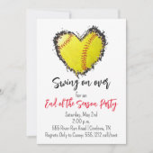 Softball Einde van het Seizoen Feestuitnodiging Kaart (Voorkant)