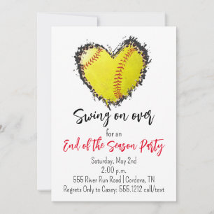 Softball Einde van het Seizoen Feestuitnodiging Kaart