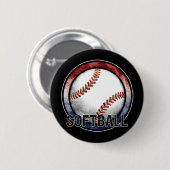 Softball Emblem USA Button (Voorkant /achterkant)