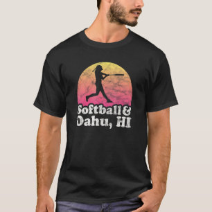 Softball en Oahu Hi Vrouwen of Meisjes Hawaii T-shirt