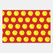 Softball en Snowflake Red en Green Kerstmis Inpakpapier Vel (Voorkant 2)