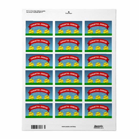 Softball Etiket (Full Sheet)