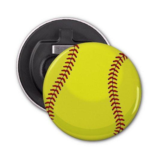 Softball Fan Button Flesopener (Voorkant)
