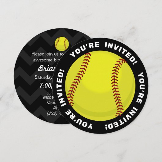 Softball Fan Kaart (Voorkant / Achterkant)