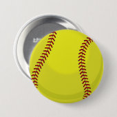 Softball Fan Ronde Button 7,6 Cm (Voorkant /achterkant)