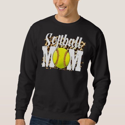 Softball Fans Leopard Women Softball mama's moeder Trui (Voorkant)
