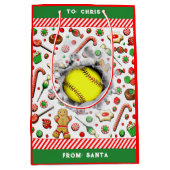 Softball Fastpitch Kerstvakantie Medium Cadeauzakje (Voorkant)