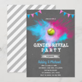 Softball-feest Kaart (Voorkant / Achterkant)