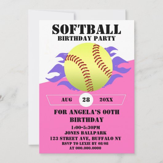 Softball Fire Birthday (Voorkant)