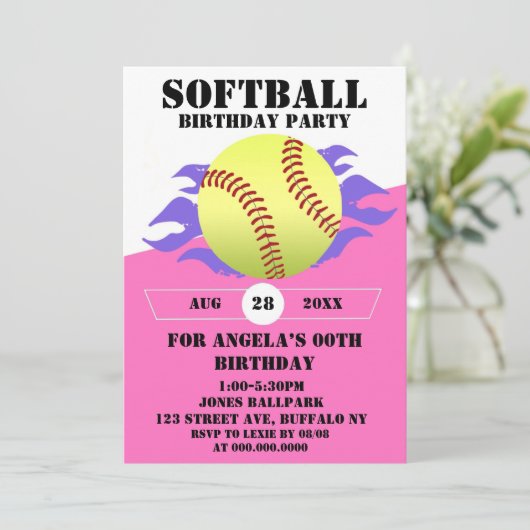 Softball Fire Birthday (Staand voorkant)