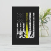 Softball Flag With Softball Players Bedankkaart (Staand voorkant)