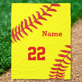 Softball Fleece Blankets MET NAAM EN NUMMER