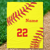 Softball Fleece Blankets MET NAAM EN NUMMER Deken