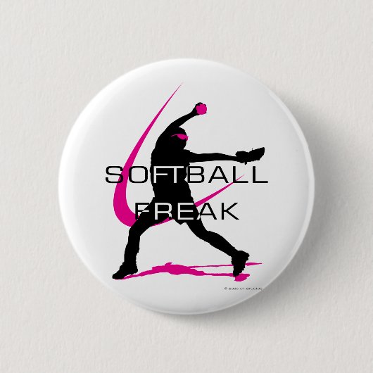 Softball Freak - Pitcher-zijde Ronde Button 5,7 Cm (Voorkant)