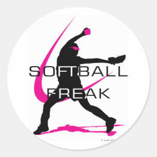 Softball Freak - Pitcher-zijde Ronde Sticker