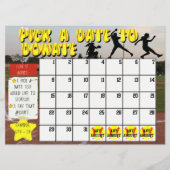 Softball Fundraiser Agenda "Kies een datum" Donere Kaart (Voorkant)