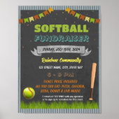 Softball Fundraiser evenement sjabloon Poster (Voorkant)