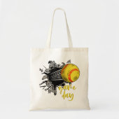 Softball Game Day, Game Day Softball, Softball Tote Bag (Voorkant)