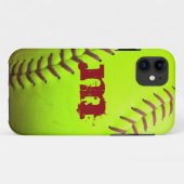 Softball Geel Snelle Hoogte Monogram IPHONE 5 Hoes (Achterkant (horizontaal))