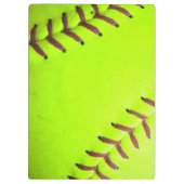 Softball Geel Snelle Monogram Initiaal Clip Board Klembord (Achterkant)