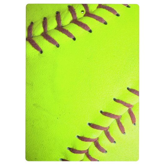 Softball Geel Snelle Monogram Initiaal Clip Board Klembord (Achterkant)