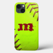 Softball Geel Snelle Monogram IPAD MINI Case (Achterkant)