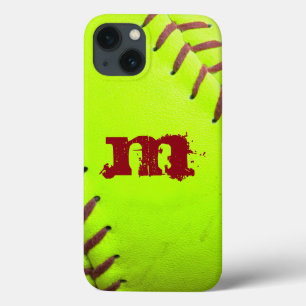 Softball Geel Snelle Monogram IPAD MINI Case