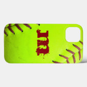 Softball Geel Snelle Monogram IPAD MINI Case (Achterkant (horizontaal))
