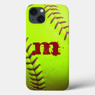 Softball Geel Snelle Pitc Monogram SAMSUNG S4 Hoes