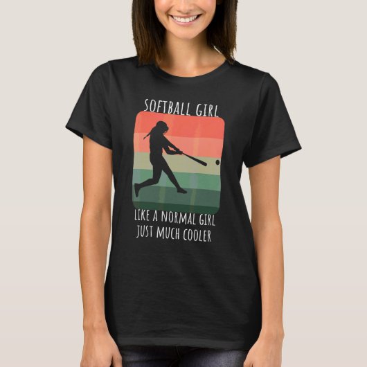 Softball Gezegde Girl 4 T-shirt (Voorkant)