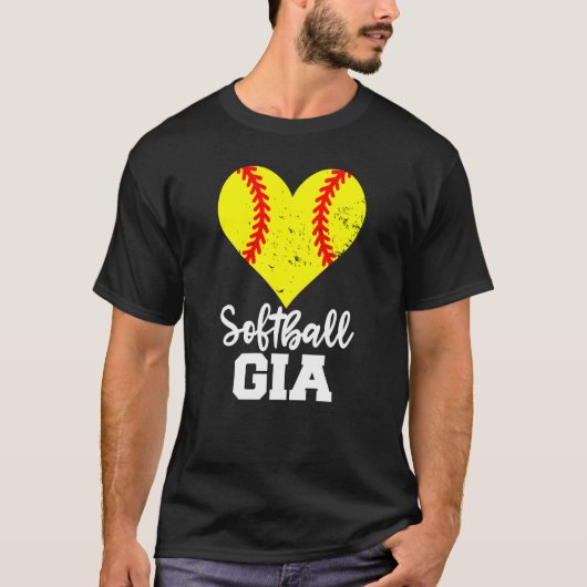 Softball Gia Softball Heart Grandma Gia T-shirt (Voorkant)