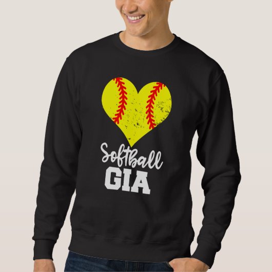 Softball Gia Softball Heart Grandma Gia Trui (Voorkant)