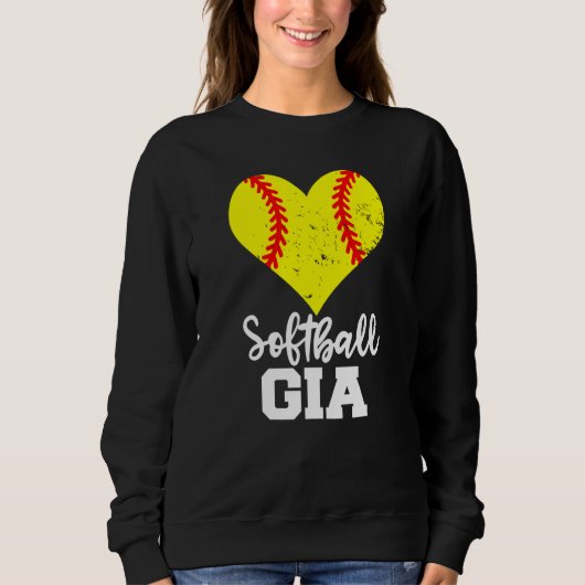 Softball Gia Softball Heart Grandma Gia Trui (Voorkant)