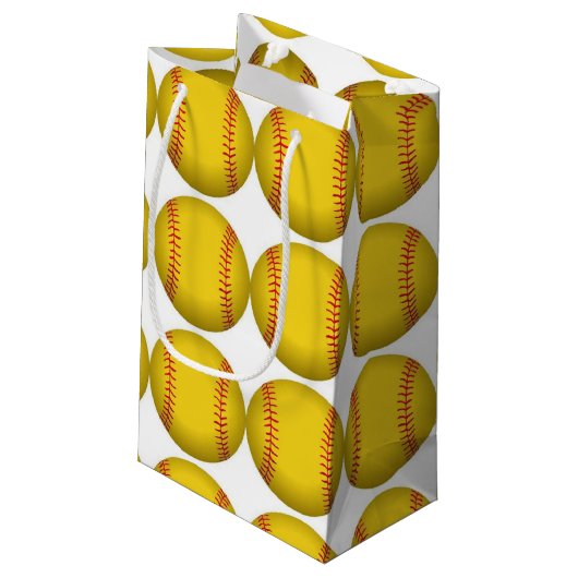 Softball Gift Bag Klein Cadeauzakje (Achterkant Gekanteld)